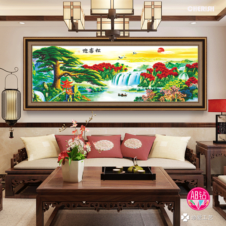 71201-迎客松（鸿运当头）-208x75cm  ￥389