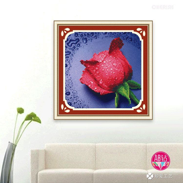 71293-红玫瑰-30x30cm   ￥60