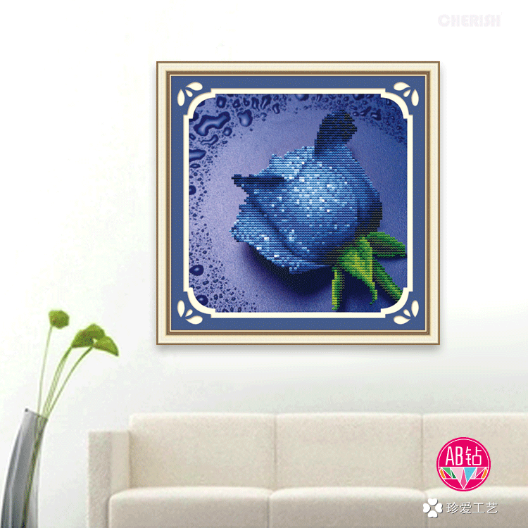 71295-蓝玫瑰-30x30cm  ￥60