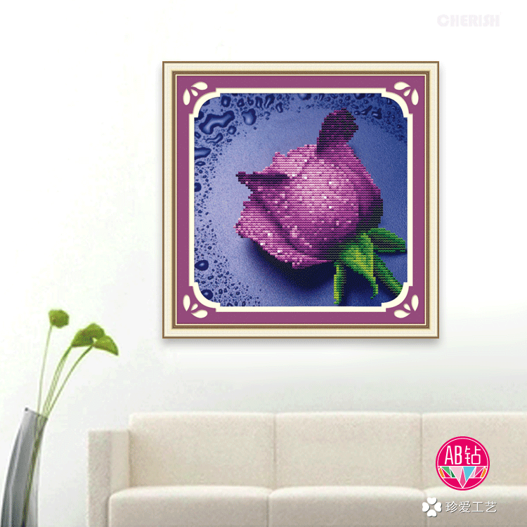 71296-紫玫瑰-30x30cm ￥60