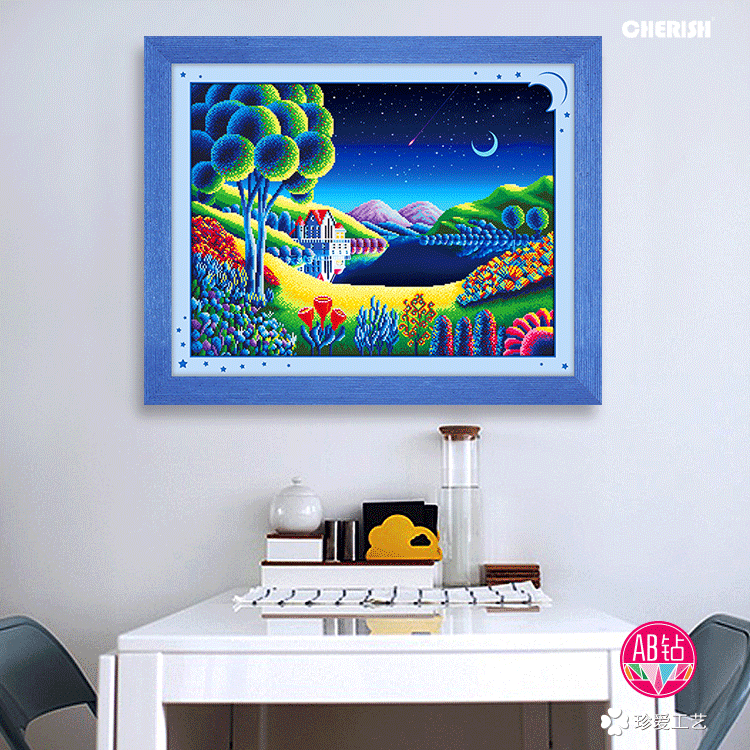 71475-梦幻风景之蓝色月亮-77x60cm  ￥139