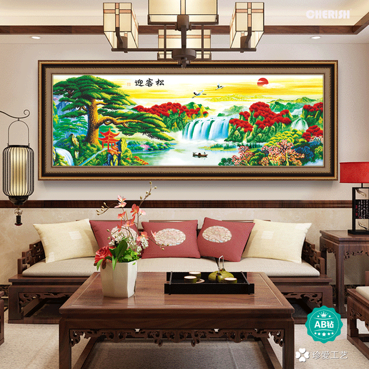 18030-迎客松（鸿运当头）-208x75cm  ￥818