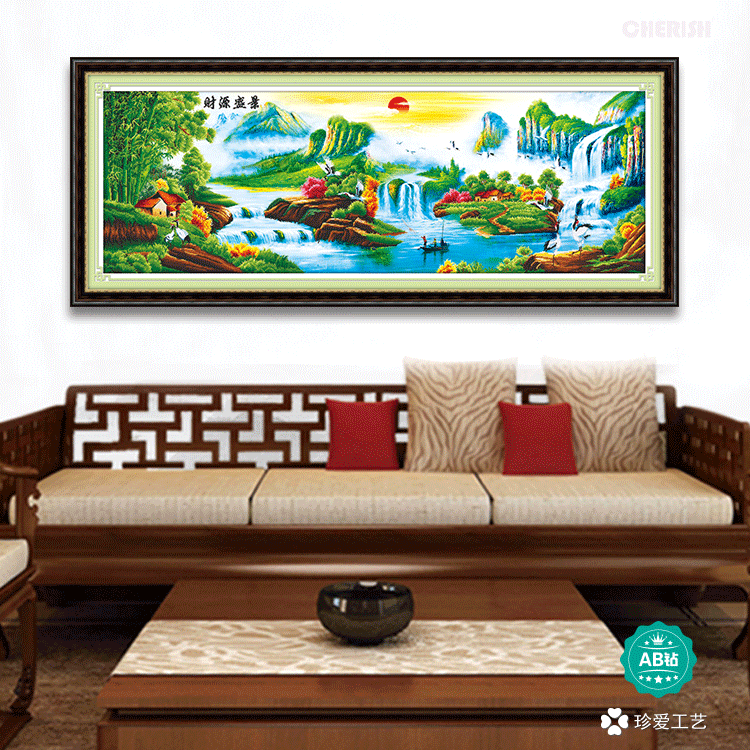 18033-风水宝地财源盛景-208X75CM    ￥829