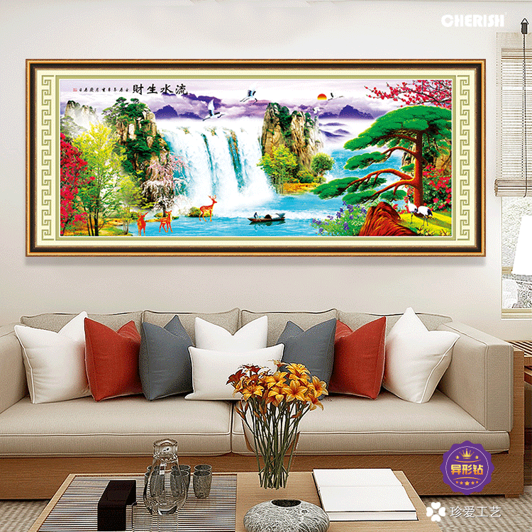 18051-流水生财（前程似锦）198x83cm  ￥945