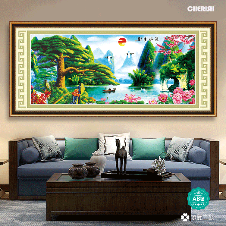 18057-富贵长春图-176x75cm   ￥655