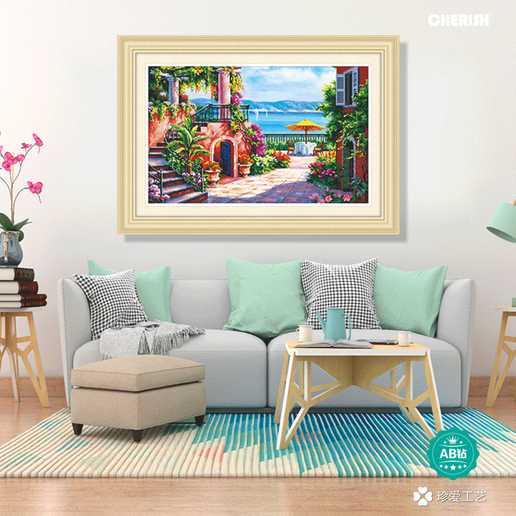 18085-海边庭院-92x60cm  ￥448
