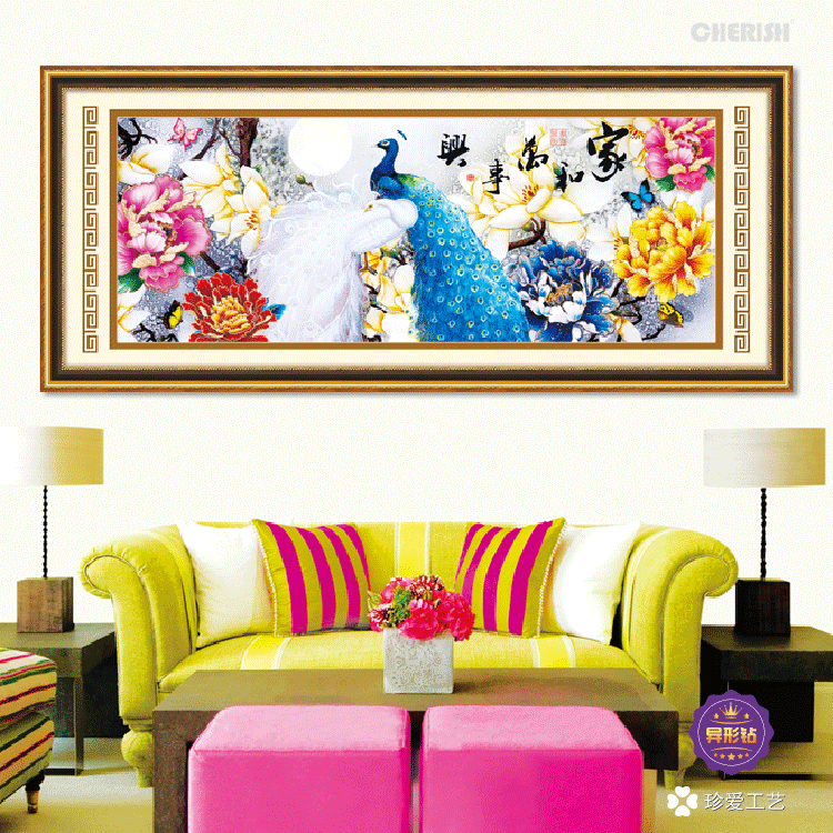 18180-家和万事兴（孔雀大版）-209x80cm  ￥1290
