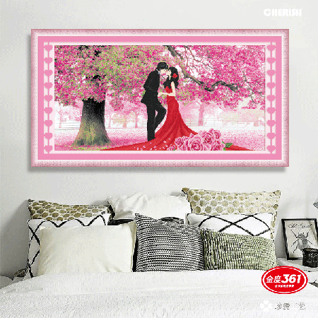 31402-樱花下的婚礼-140x75cm ￥161