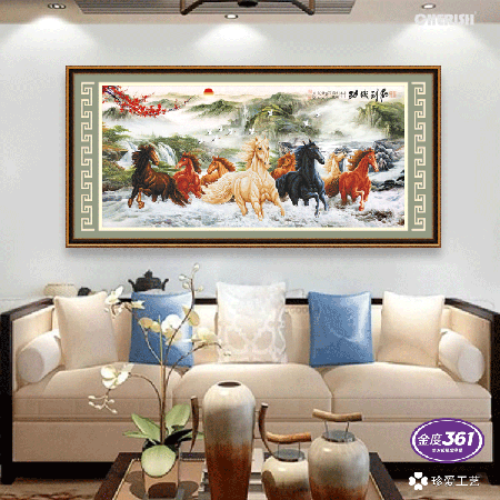 12002-马到成功（财源滚滚）-160x80cm ￥563