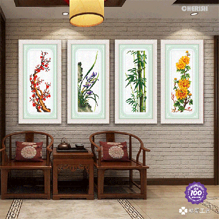 11210-梅兰竹菊-大版-130x90cm ￥500