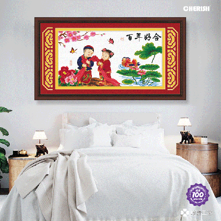 11251-百年好合（蝴蝶双飞）-85x50cm ￥175