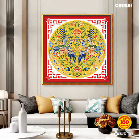 22460-凤求凰（满绣）77x77cm ￥167