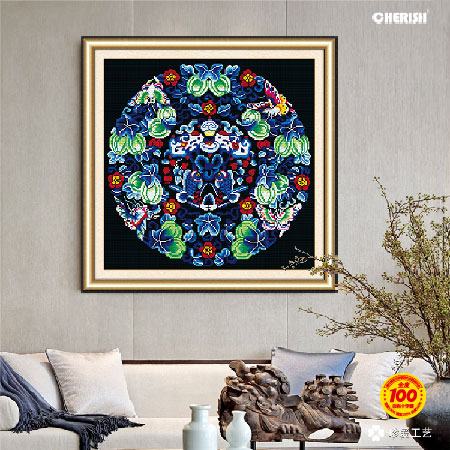 22461-龙凤呈祥-年年有余（满绣）65x65cm ￥139