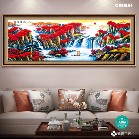 18849-流水生财（鸿运当头）（满钻）208x75cm ￥1791