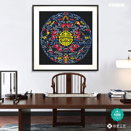 18817 凤凰呈祥-五福临门（满钻）70x70cm ￥612