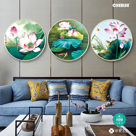 18859 荷韵（三联）150x50cm ￥3896