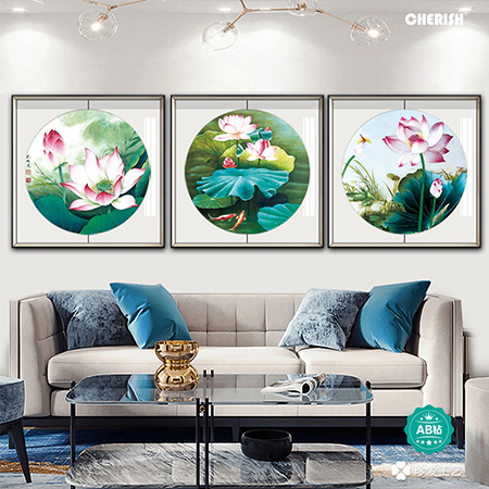 18870 荷韵（三联）150x50cm ￥560