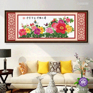 11106-国色牡丹-花开富贵-215x91cm ￥738