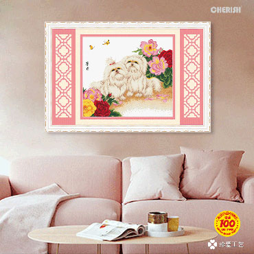 21629-京巴全图-56x51cm ￥61