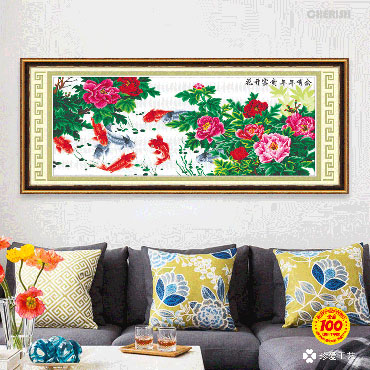 22337-花开富贵（年年有余）-187x76cm ￥194