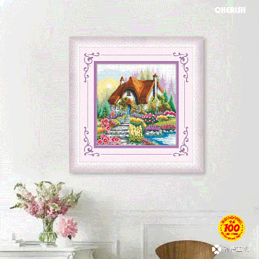21837-湖边小屋-54x55cm ￥72