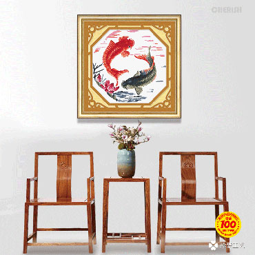 21982-鱼跃祥和-50x50cm ￥50