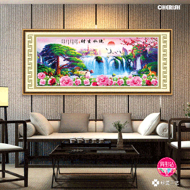 72113 流水生财（迎客松）（满钻） 200x85cm  ?778