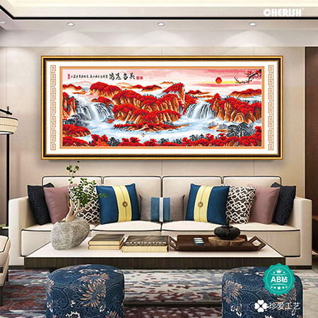 18883-鸿运当头（聚宝盆）（满钻）218x90cm ￥1840