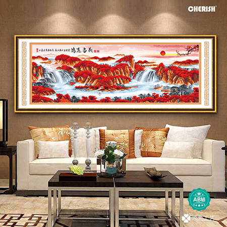 18906-鸿运当头（聚宝盆）（满钻）251x90cm ￥2093