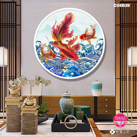 39275 锦鲤送福二 60x60cm ￥500