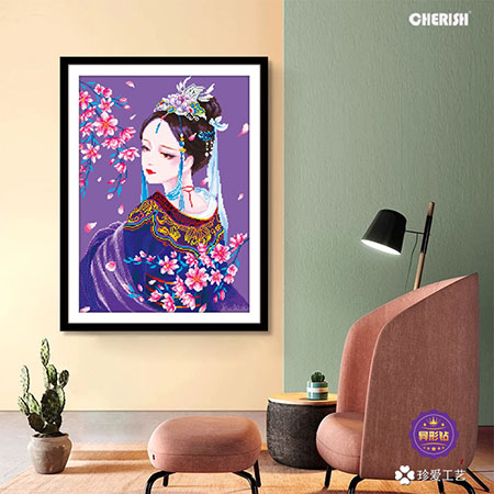 18923 紫衣少女（满钻）60x80cm ￥734