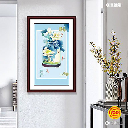 10075 十二花令之柒月荷花  42x74cm ￥85