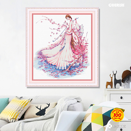 10103 惜花图 67x75cm ￥145