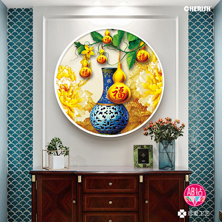 39286 青花五福（满钻） 60x60cm ￥500