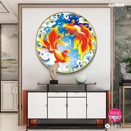 39290 鱼跃景泰蓝 60x60cm ￥500