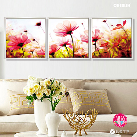 72399 格桑花三联（满钻）150x50cm ￥290