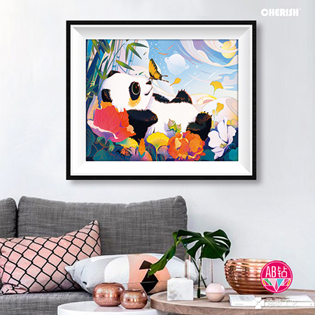 72461 熊猫胖胖（满钻）58x48cm ￥150