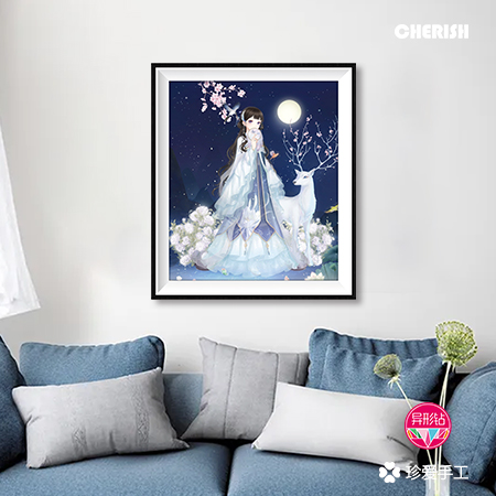72490 麋鹿女孩 42x62CM ￥180